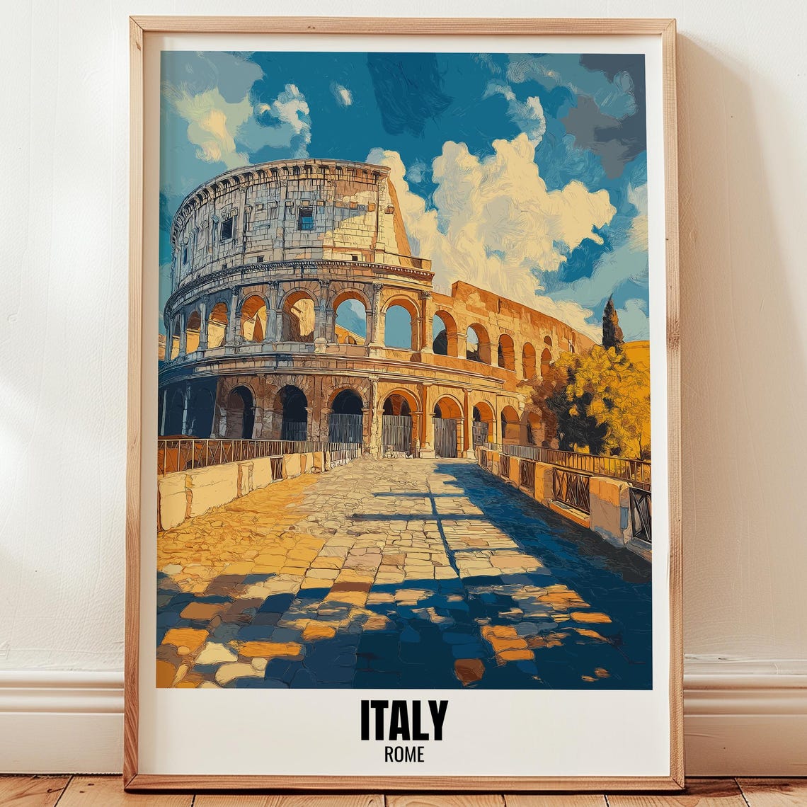 Italy Rome Travel Poster Wall Art Illustration Print