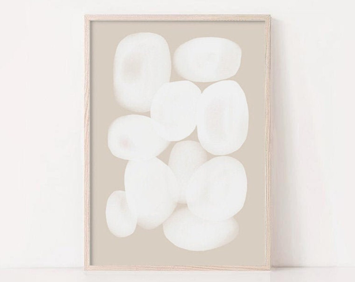 Beige Abstract Art Print, Modern Scandinavian Style