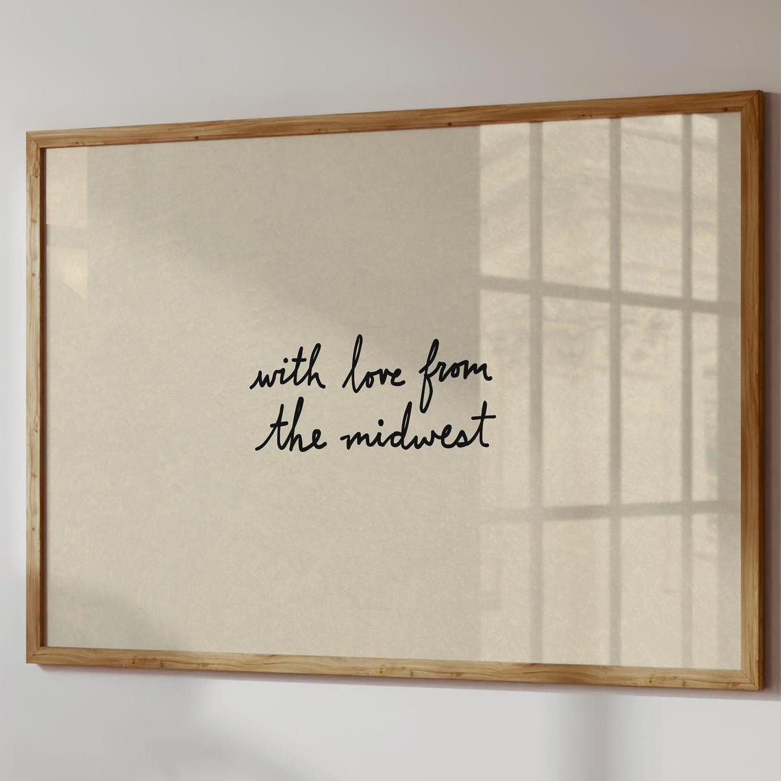 With Love From the Midwest Poster Handwritten Script Neutral Artwork