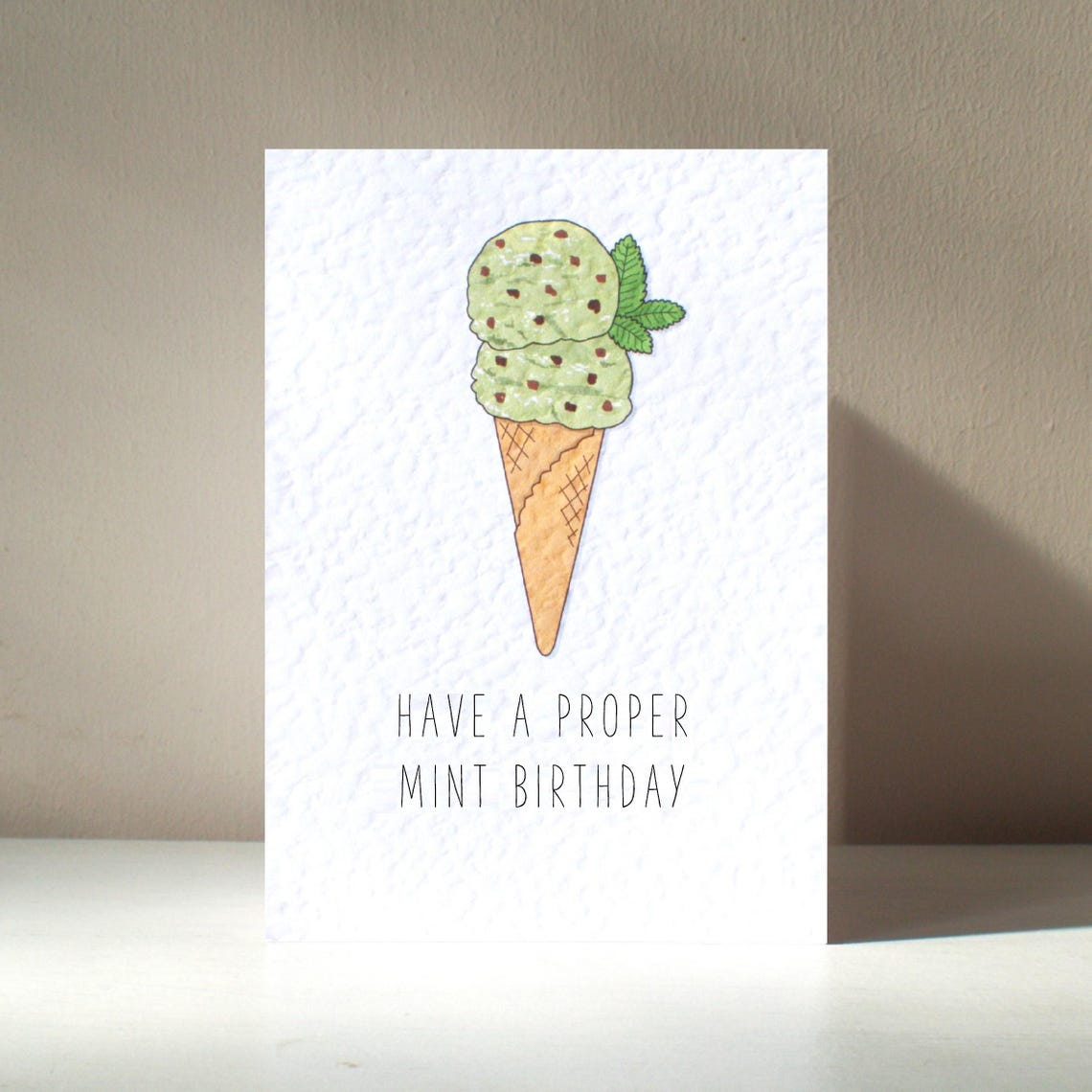 Funny Ice Cream Have A Proper Mint Birthday Choc Chip Poster