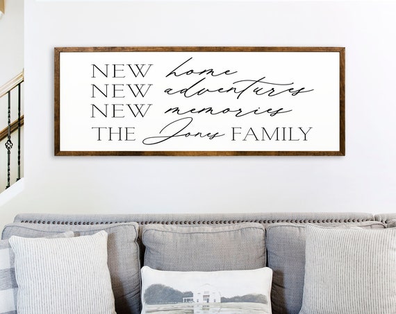 New Home New Beginning New Memories Sign New Home Sign Personalized Realtor Gift Sign Personalized Home Sign Custom Family Home Sign