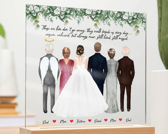 Personalized Wedding Acrylic Plaque Memorial Gift for Parents Wall Art