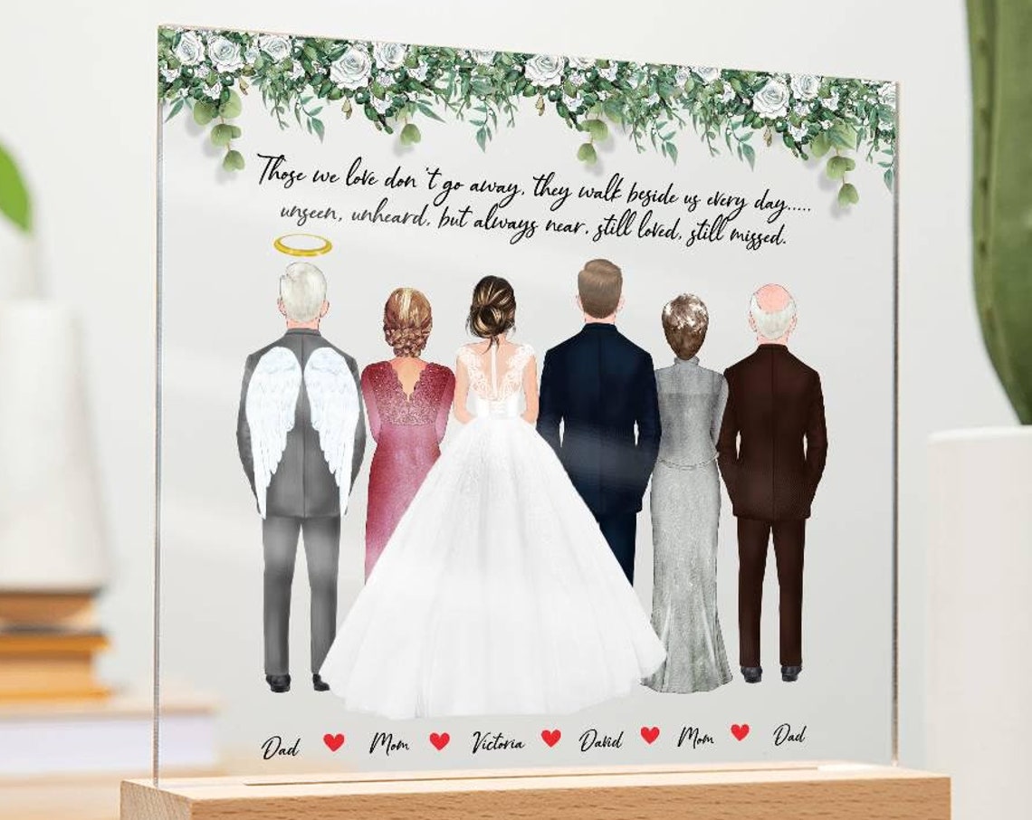 Personalized Wedding Acrylic Plaque Memorial Gift for Parents Wall Art
