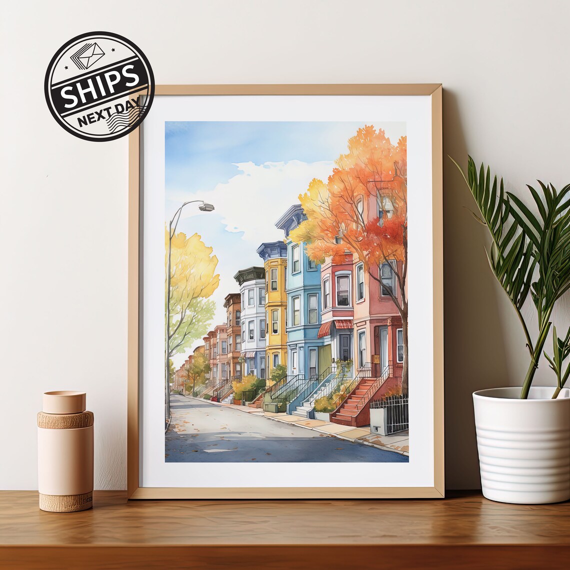 Williamsburg New York Watercolor Art Print
