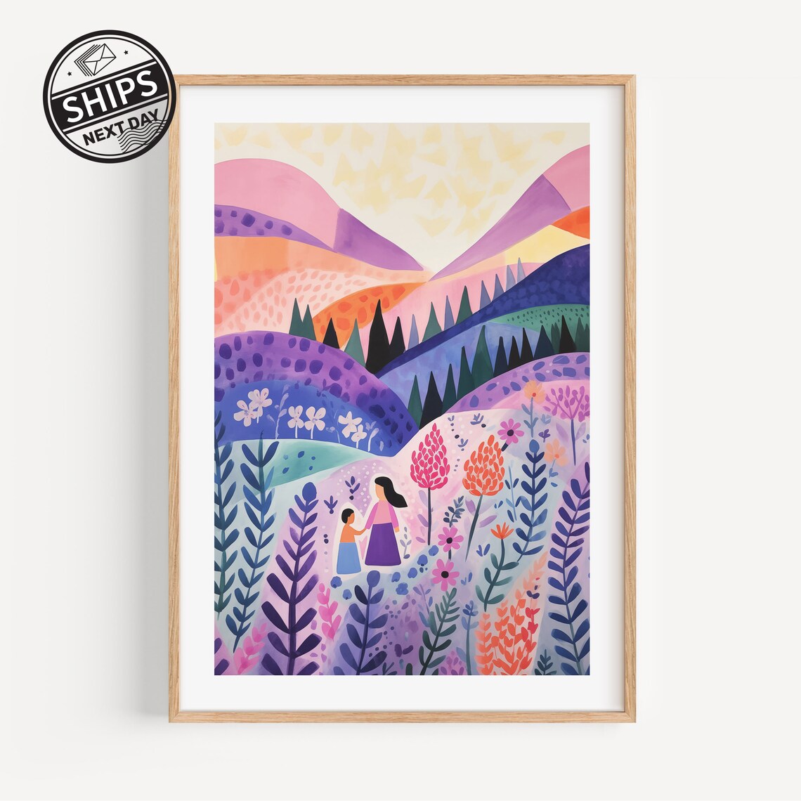 Flower Market Lavender Watercolor Art Print