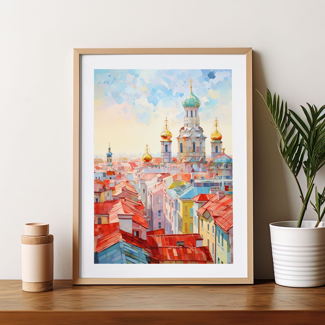 St Petersburg Russia Watercolor Travel Poster