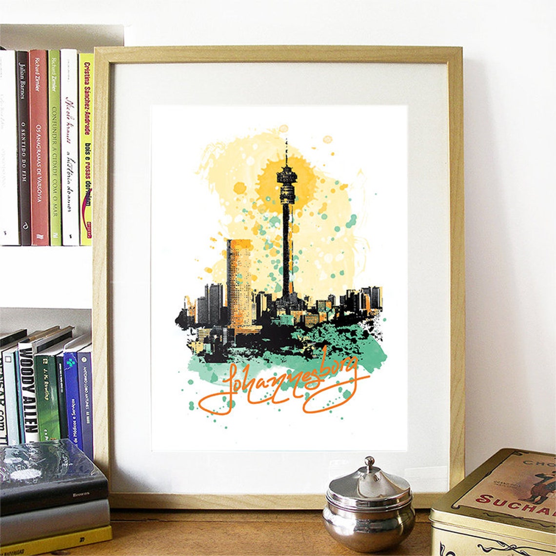 Johannesburg Print Johannesburg Skyline Johannesburg Art Johannesburg Poster Johannesburg Watercolor Johannesburg Art Print Africa - Image 2