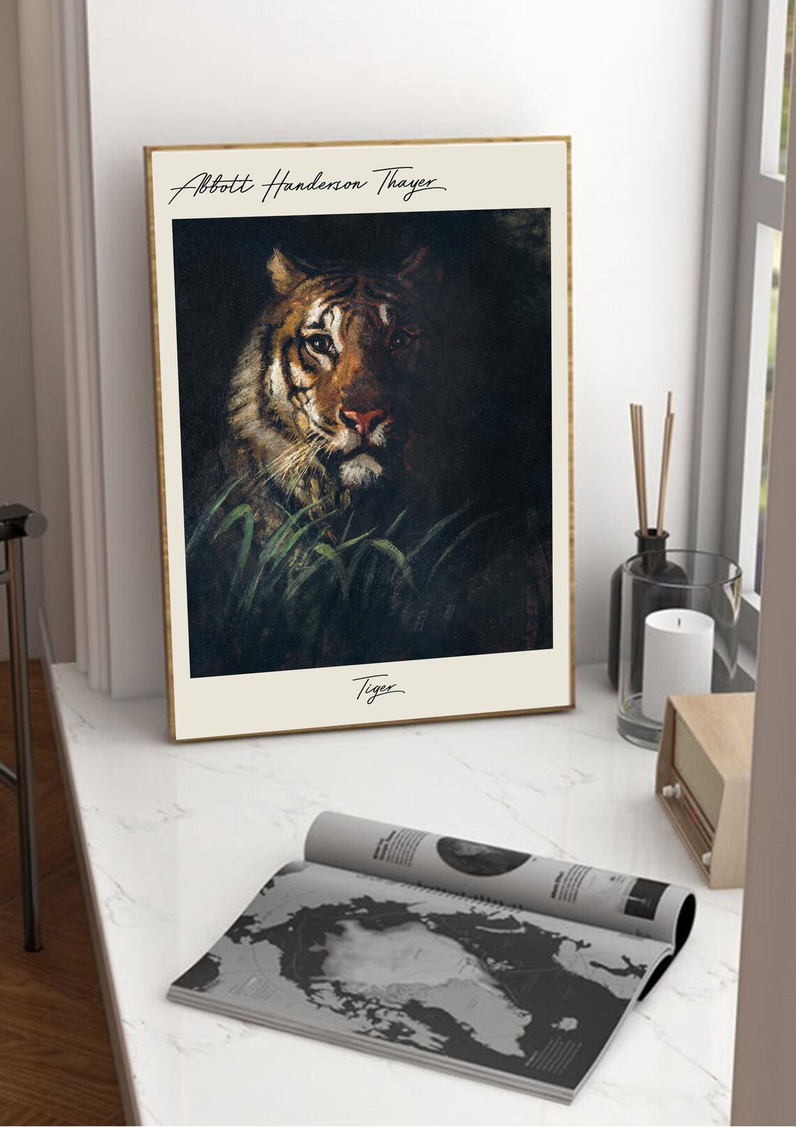 Abbott Handerson Thayer Artistic Tiger, Vintage Art - Image 3