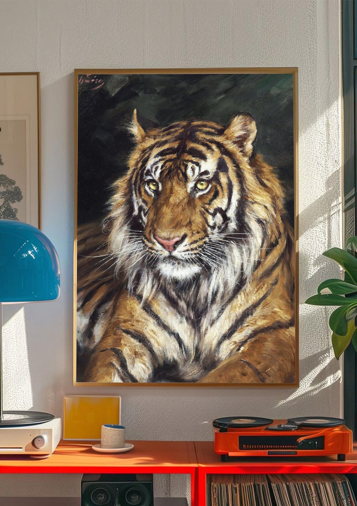 Geza Vastagh A Reclining Tiger, Vintage Wildlife Poster - Image 5