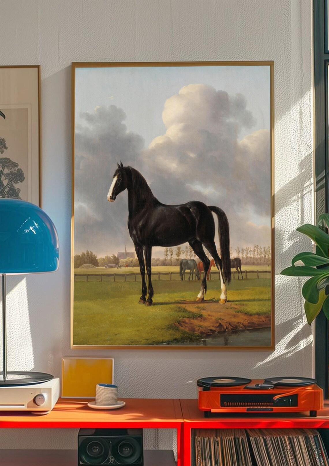 Black Horse Vintage Art Print, Horse Lover Gift - Image 5