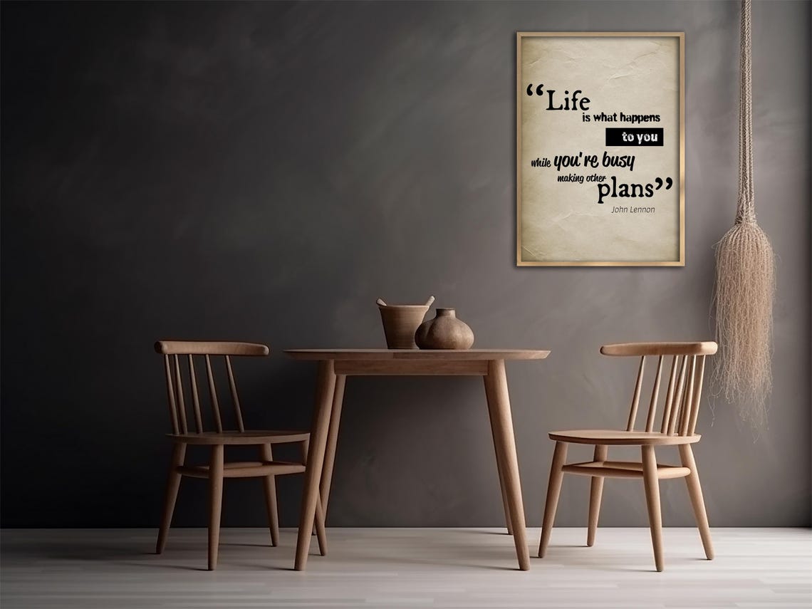 Life Happens John Lennon Quote Typography Inspirational Wall Poster - Image 3