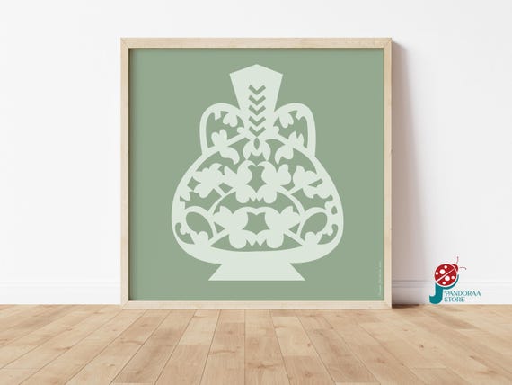 Green Vase Wall Art I Ornamental Vase Wall Decor Living Room Gift Jpg Home Decor Print I Vase Home Gift