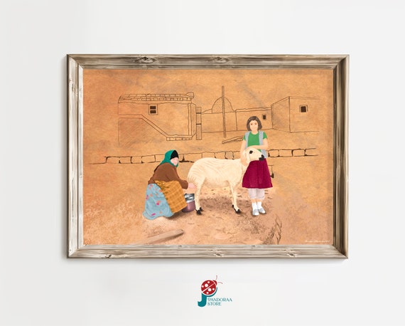 Vintage Village Wall Art Jpg Print Instant Designed For Home