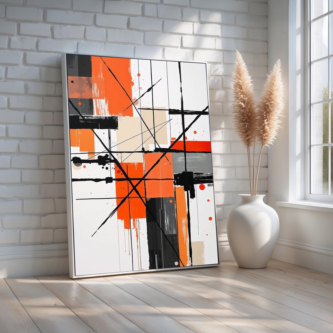Modern Abstract Line Art Art Print, Bold Geometric