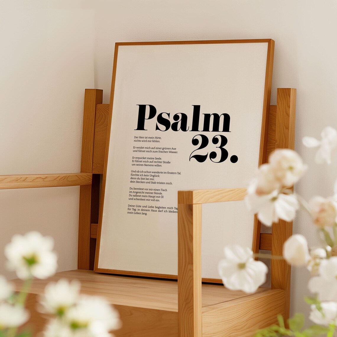 Psalm 23 German Bible Verse, Minimalist Poster - Image 5