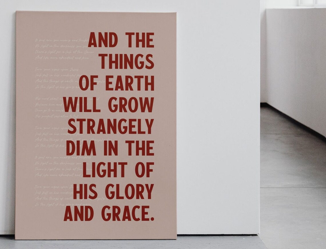 Turn Your Eyes Upon Jesus Strangely Dim Glory And Grace Hymn Poster - Image 3