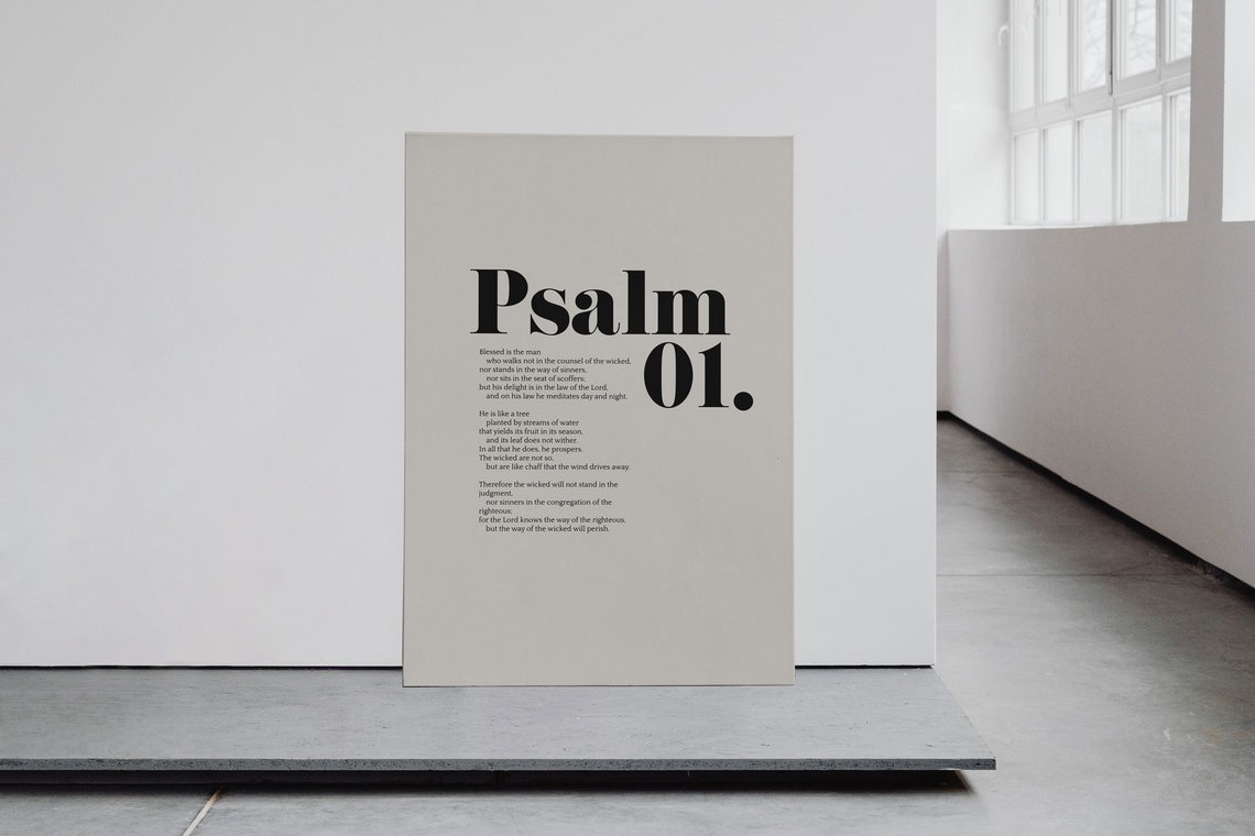 Psalm 1 Full Chapter Bold Typography Bible Verse Poster Home Decor - Image 5