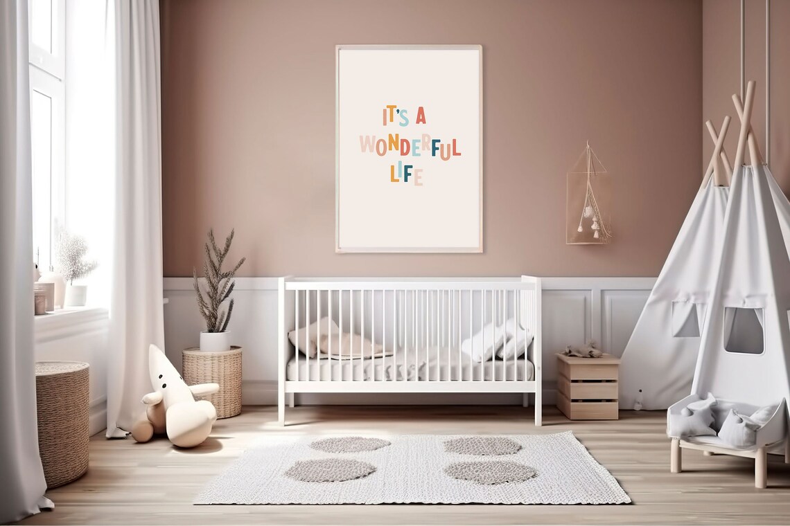 It's A Wonderful Life Colorful Kids Nursery Room Decor Poster Gift - Image 5