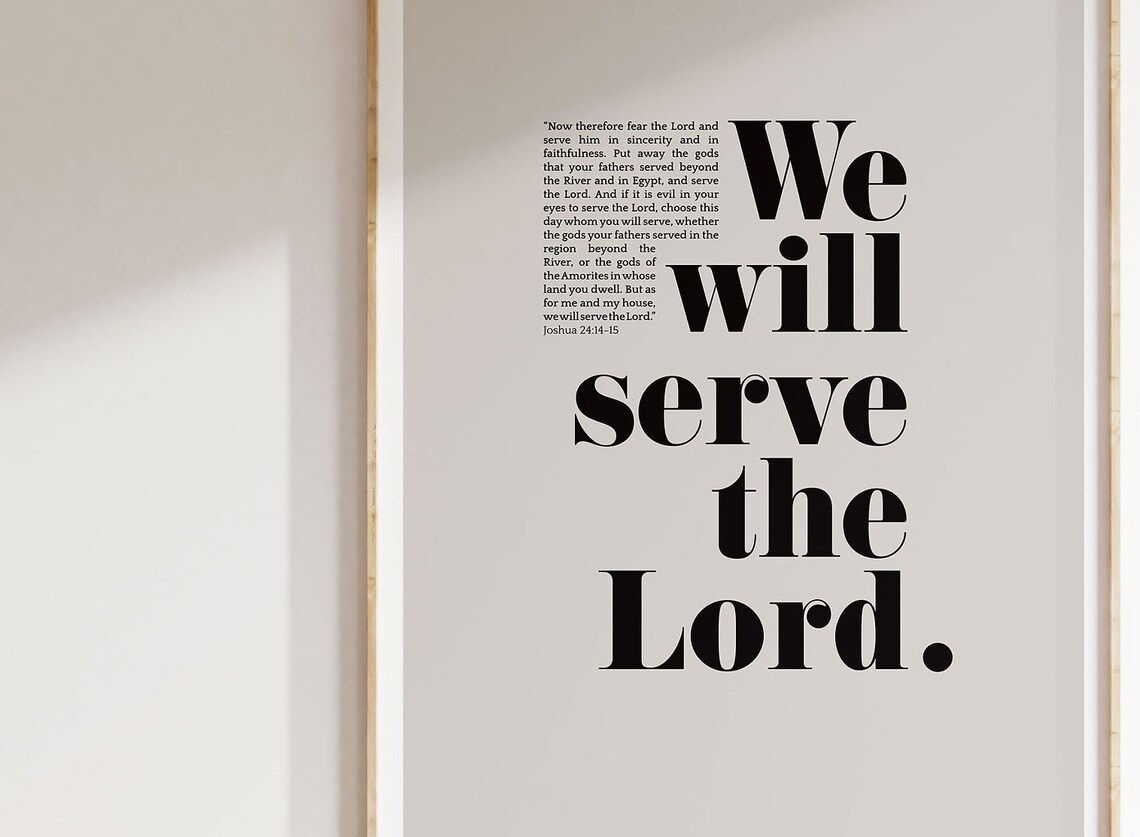 We Will Serve The Lord Joshua 24:15 Bold Modern Bible Verse Christian Poster - Image 3