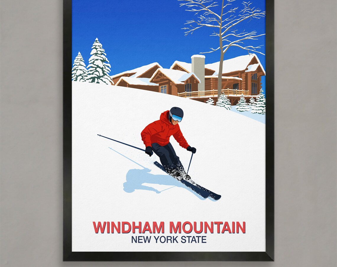Windham Mountain Ski Resort Travel Poster Art Print