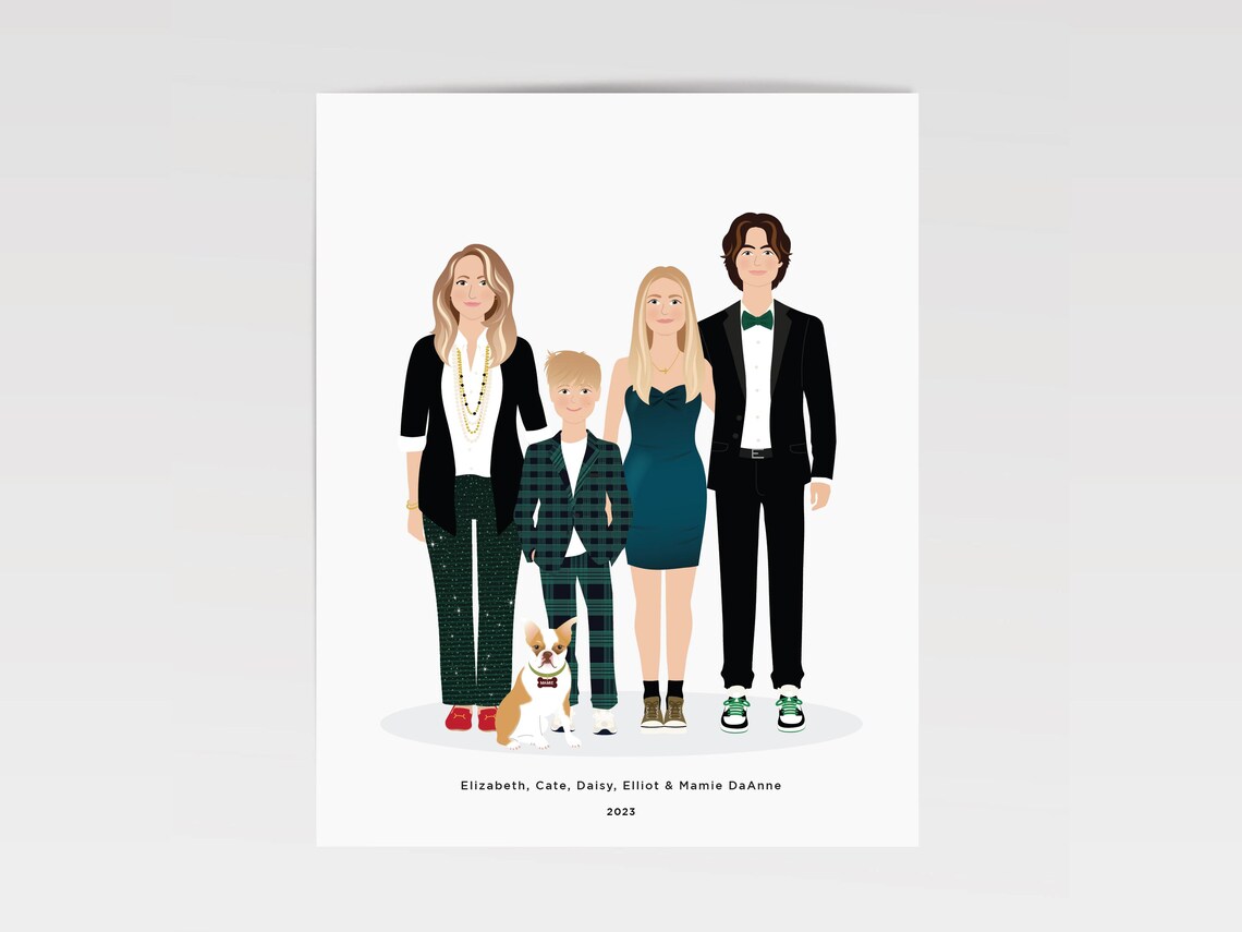 Custom Family Portrait, Personalized Mothers Day Gift - Image 2