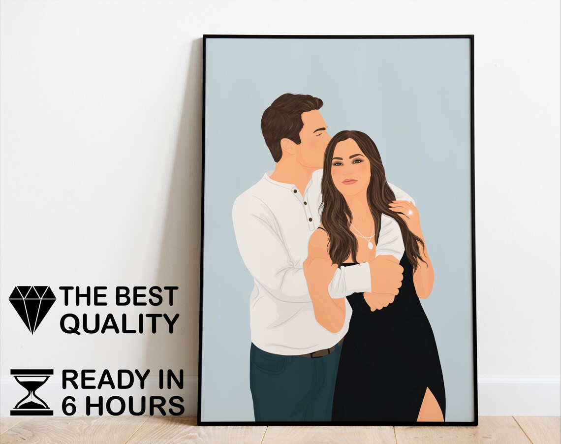 Faceless Portrait Print Illustration, Custom Family Gift