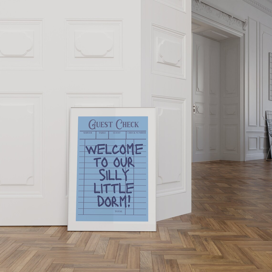 Blue Guest Check Preppy Dorm Decor Art Print