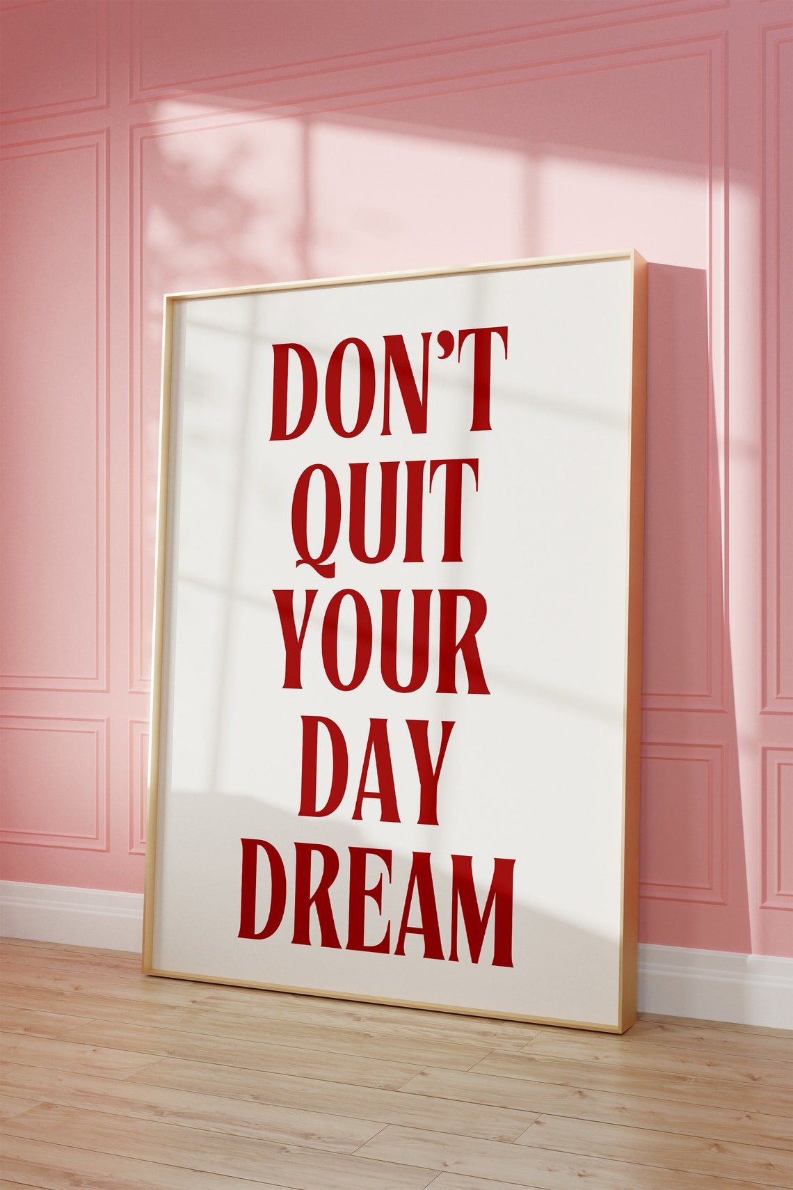 Dont Quit Your Day Dream Red Bold Typography Motivational Poster - Image 2