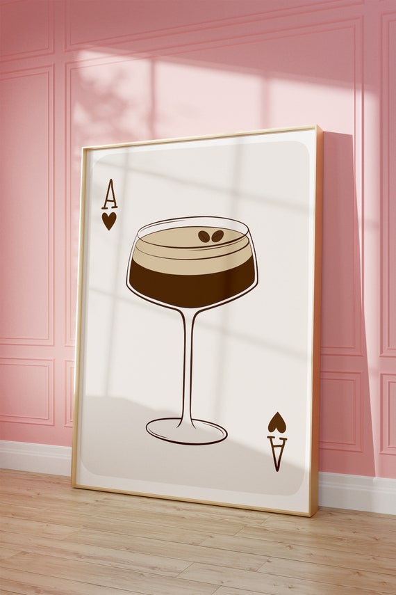 Espresso Martini Wall Art Print Minimalist Espresso Martini Dorm Decor Martini Lover Retro Cocktail Bar Car Art Print