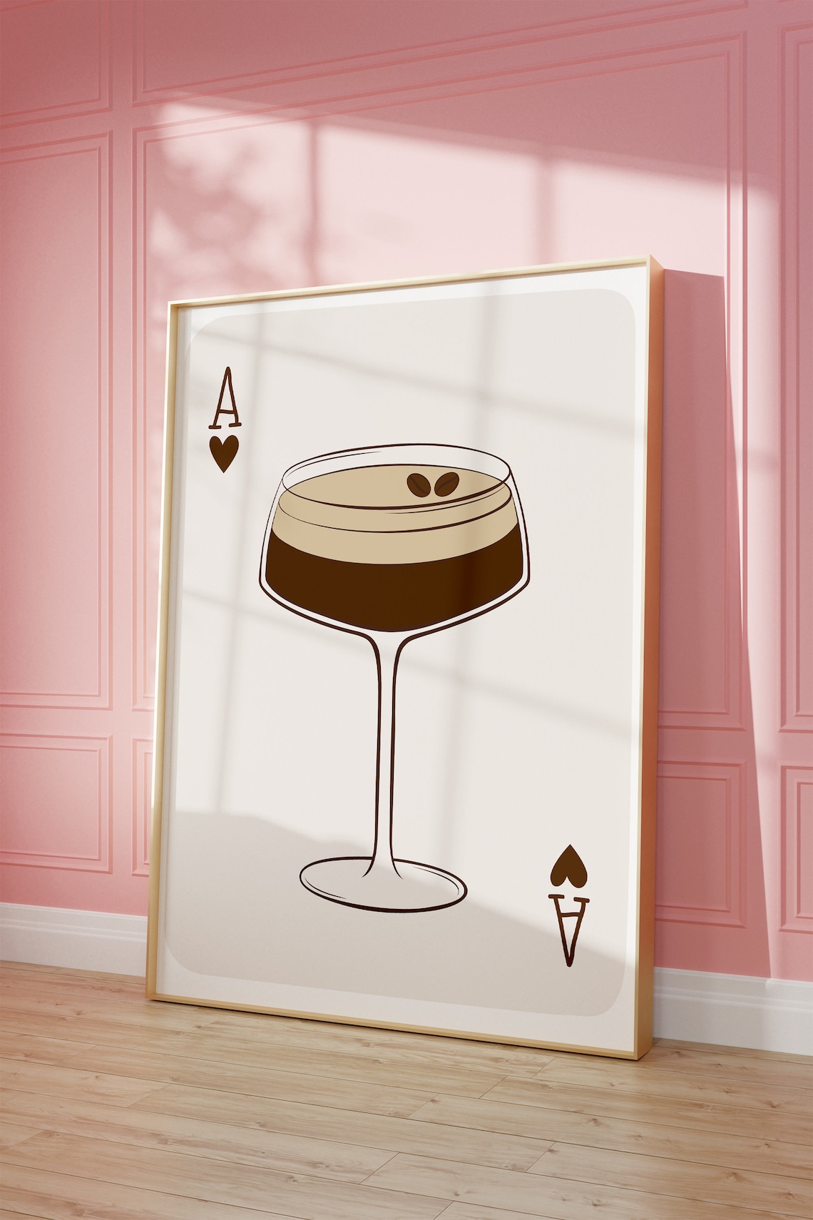 Espresso Martini Ace Of Hearts Playing Card Cocktail Bar Poster
