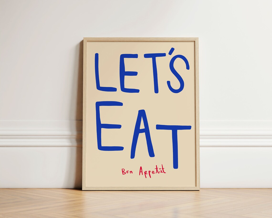 Lets Eat Print, Kitchen Typography Art Print