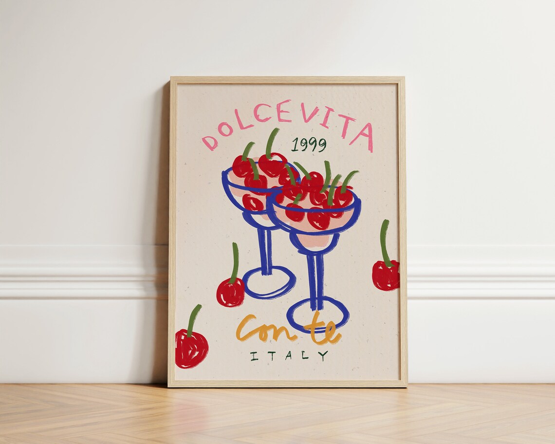 Dolce Vita Con Te Art Print, Italian Kitchen Decor