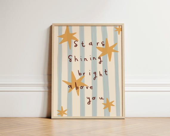 Stars Bright Above You Art Print, Boho Nursery Decor