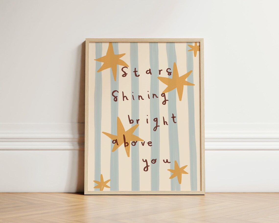 Stars Bright Above You Art Print, Boho Nursery Decor