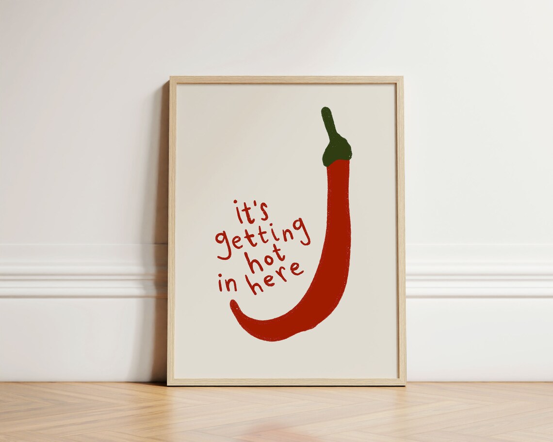 Chili Pepper Print, Quirky Kitchen Poster