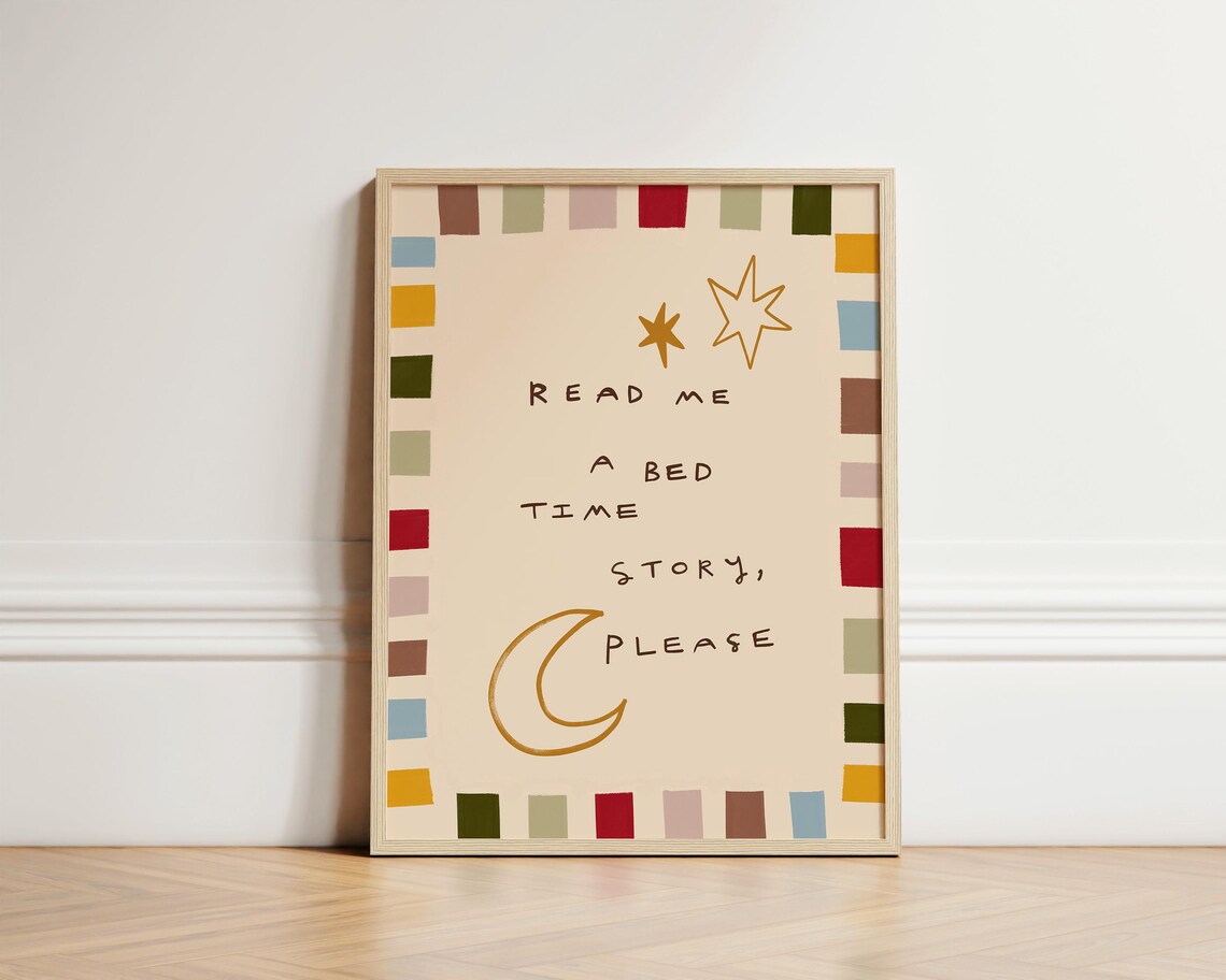 Read Me A Story Print, Good Night Nursery Art