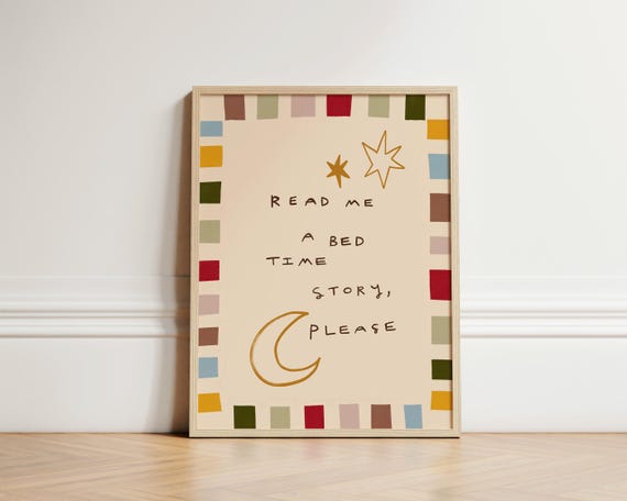 Read Me A Story Print, Good Night Nursery Art