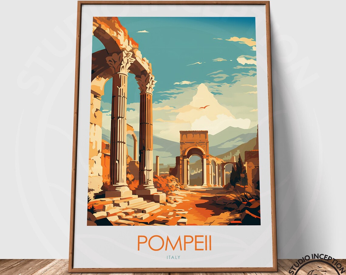 Pompeii Italy Ancient Roman Ruins Columns Arches History Poster - Image 3