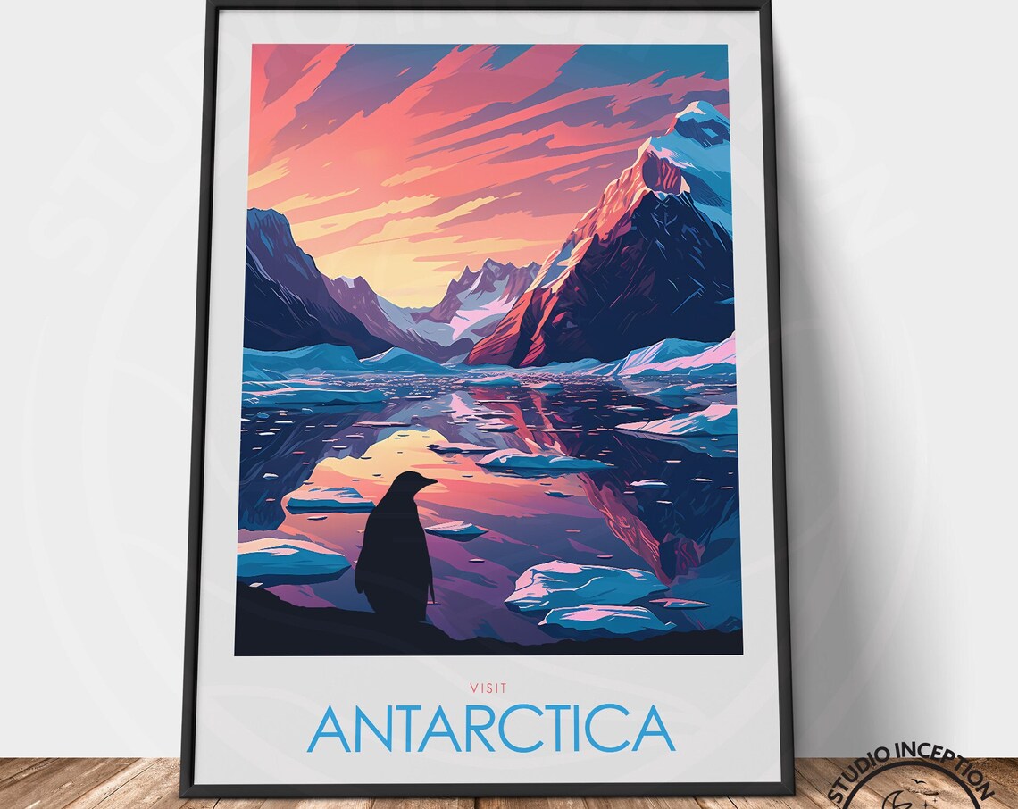 Antarctica Travel Poster, South Pole Wall Art Print - Image 3