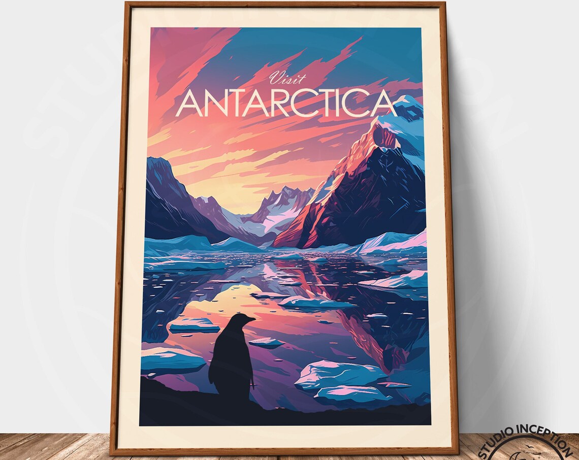 Antarctica Traditional Travel Poster Art Print - Image 3