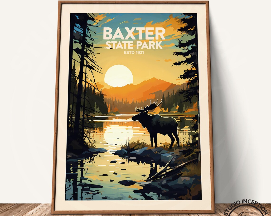 Baxter State Park Traditional Travel Poster, Maine - Image 3