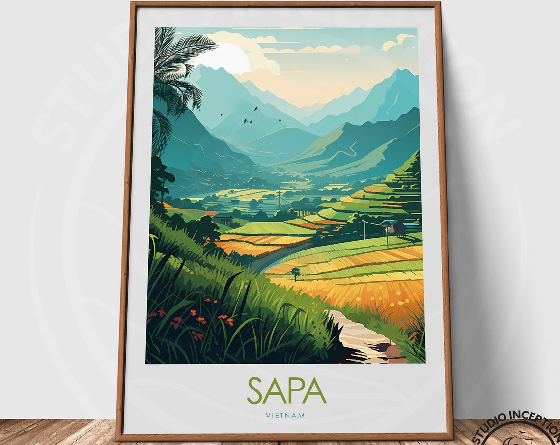 Sapa Minimal Travel Poster, Vietnam Travel Poster - Image 3