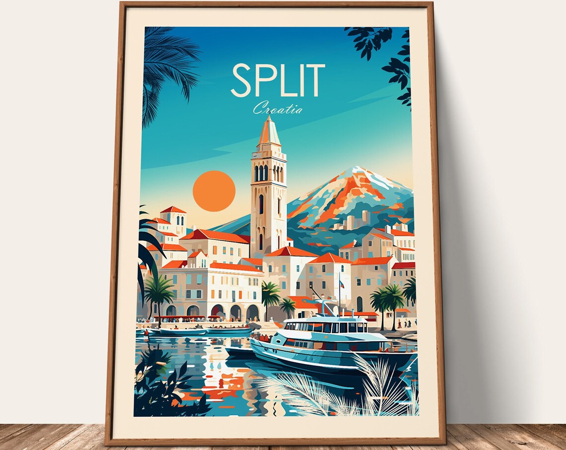 Split Travel Poster, Croatia City Wall Art - Image 2