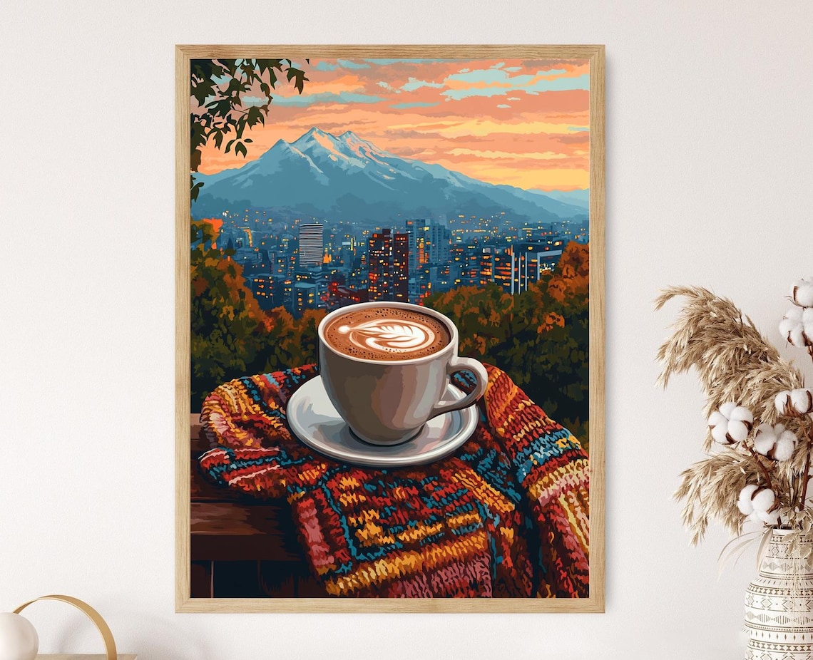 Rustic Chocolate En Taza, Santiago Chilean Andes Art Print