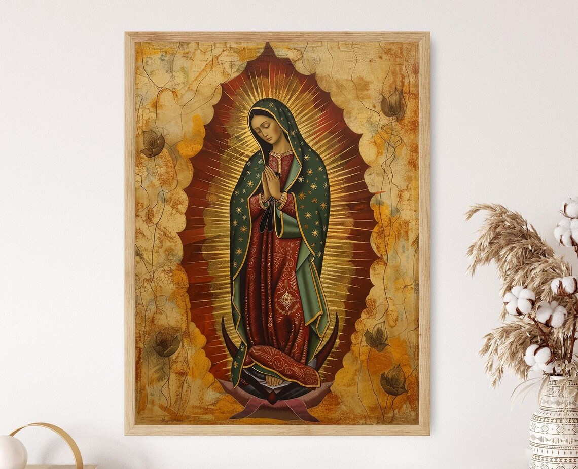 Our Lady Of Guadalupe Religious Art Print, Church Decor