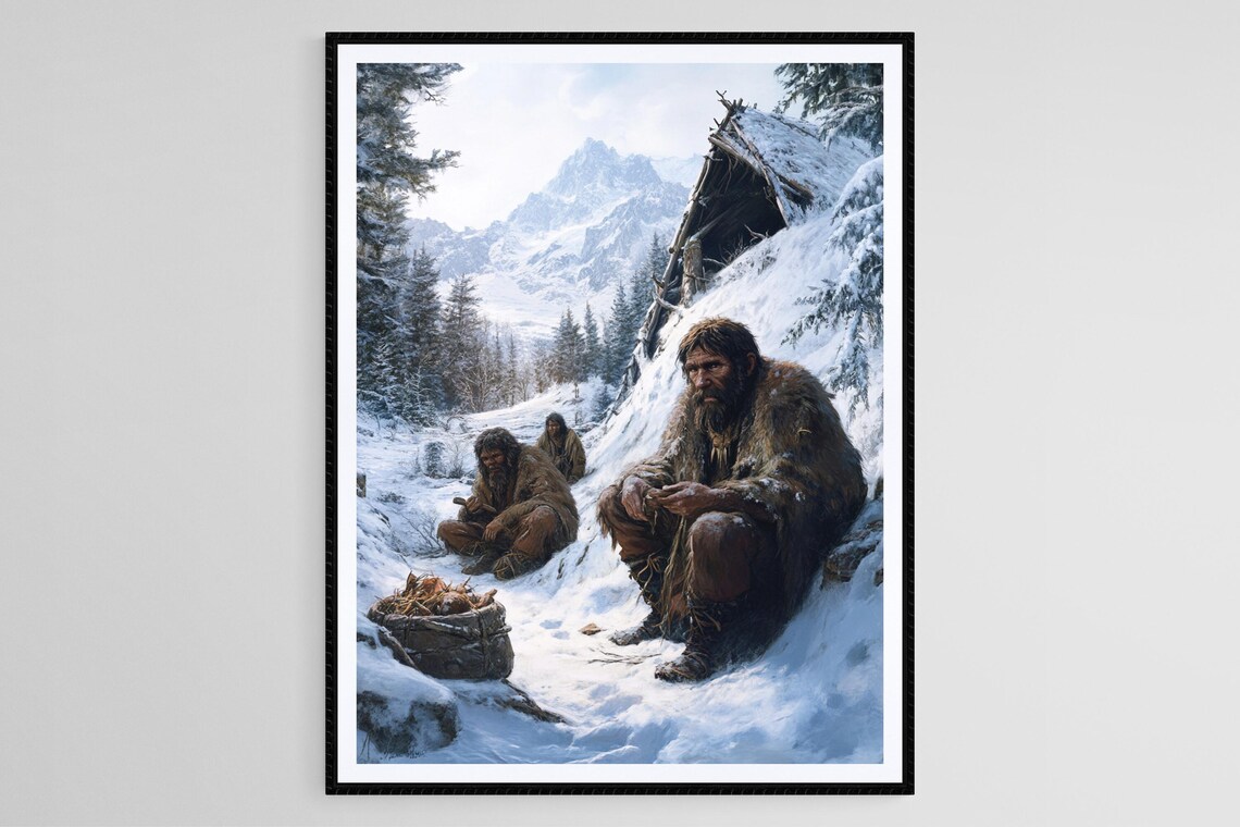 Neanderthal Survival, Early Humans Foraging in Winter