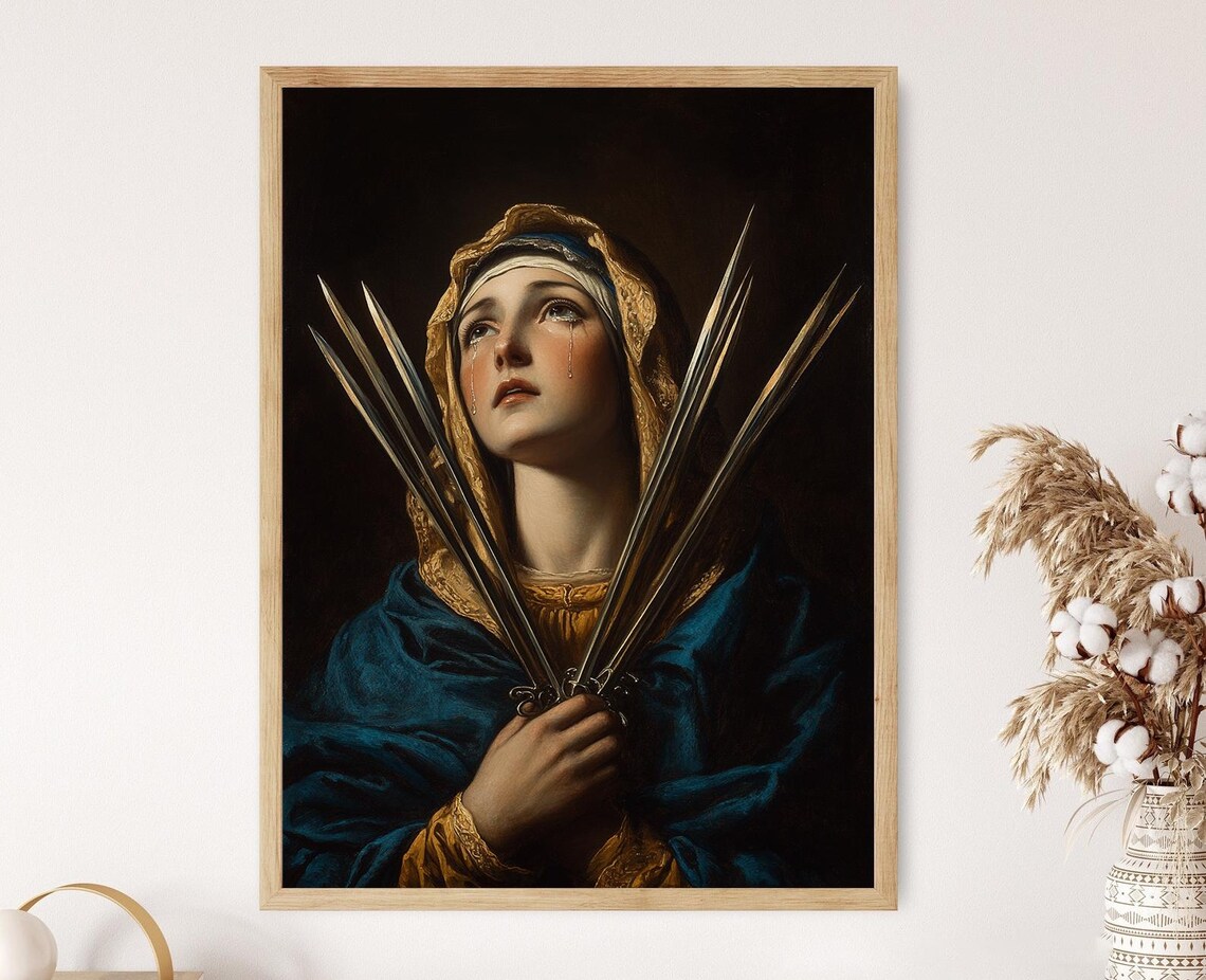 Madonna Of Sorrows Baroque Religious Art Print