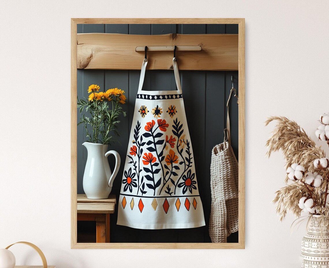 Traditional Swedish Embroidery Illustration Hallandssm Folk Apron Scandinavian Textile