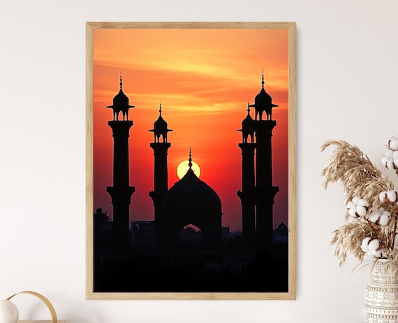 Hyderabad Telangana Art Print Charminar Sunset Silhouette