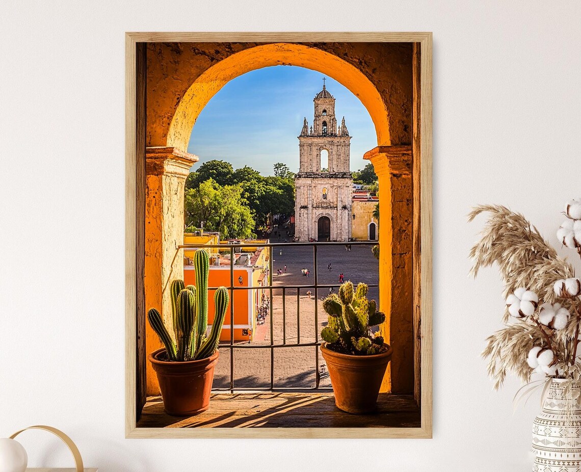 Mrida Art Print, Plaza Grande View Mexico